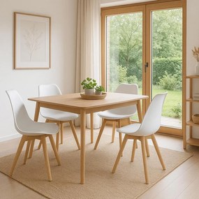 Set 4 scaune de dining AVENBERG SKANDI - Alb