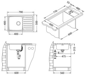 Chiuveta bucatarie inox satinat, Alveus Galeo 20