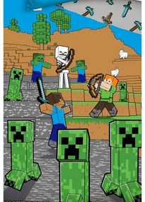 Lenjerie de pat pentru copii Minecraft Time toMine , 140 x 200 cm, 70 x 90 cm