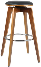 Scaun bar Hermes, negru, 58x58x77 cm