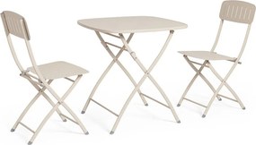 Set de dining pentru grădină bej din oțel pentru 2 persoane Yvonne – Bizzotto