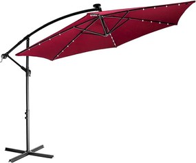 STILISTA umbrelă de grădină LED cu mâner, 3 m, roșu