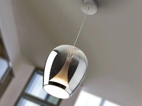 Lustra/Pendul LED modern design decorativ Suspiro D-25cm crom/fumuriu