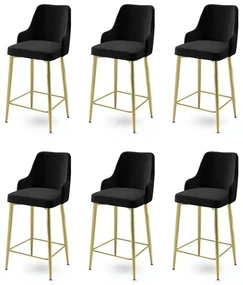 Set de scaune de bar Enox Black and Gold, 6 buc., 6 buc.