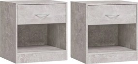 vidaXL Noptiere cu sertar, 2 buc., gri beton