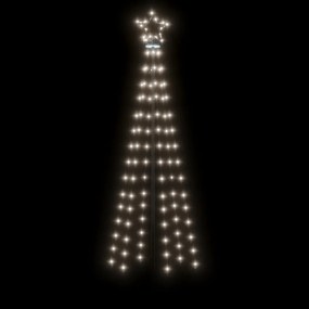 Brad de Craciun, 108 LED-uri alb rece, 180 cm, cu tarus 1, Alb rece, 180 cm, Becuri LED in forma dreapta