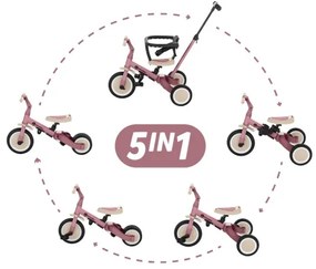 Tricicletă pentru copii PETITE&MARS 5 în 1 TURBO roz