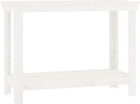 vidaXL Banc de lucru, alb, 110x50x80 cm, lemn masiv pin