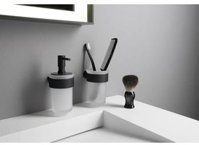 Suport de perete pentru periuțe de dinți Gedy PIRENEI sticlă alburie/negru