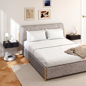 HOMCOM Set de 2 Noptiere Suspendate cu Sertar, 40x30x15 cm, Negru | Aosom Romania