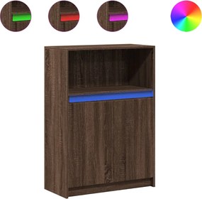 vidaXL Dulap cu LED, stejar maro, 72x34x100 cm, lemn prelucrat