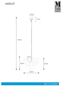 Markslöjd 107911 - Candelabru MERLOT pe tijă, 13xG9/20W/230V, Ø 56 cm, alb/negru
