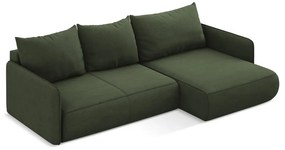 Colțar verde extensibil/cu spațiu de depozitare (cu colț pe partea dreaptă) Nanea – Makamii