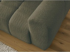 Colțar kaki extensibil/cu spațiu de depozitare cu tapițerie din țesătură bouclé (cu colț pe partea stângă/cu șezlong) Roxelane – Bobochic Paris