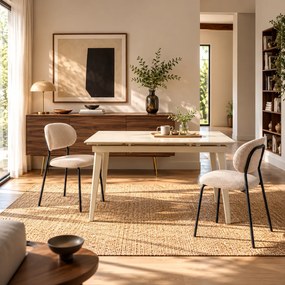 Masă ceramică extensibilă Maura BEJ 120/80 cm + 2 extensii 30 cm