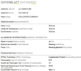 Candelabru 12 brate design clasic FLAMISCH, alama lucioasa