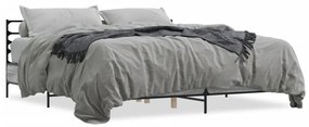 3280060 vidaXL Cadru de pat, gri sonoma, 180x200 cm, lemn prelucrat și metal