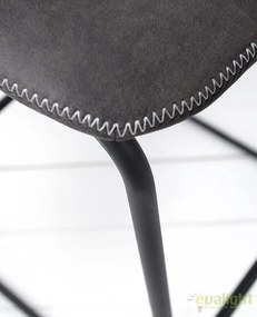 Set 2 scaune de bar cu tapiterie din microfibra Django gri vintage A-38110 VC