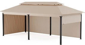 Blumfeldt Grandezza Cortina foișor de grădină 3x4 m, rezistent la intemperii, acoperit cu pulbere, jaluzele laterale