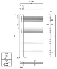 Sapho - Radiator pentru baie DORLION 300W/230V 50x90 cm negru mat