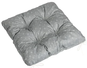 Bellatex Perna Adéla matlasată cu flori înflorite,gri, 40 x 40 cm