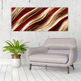 Tablou - Aur - textură albă (120x50 cm)