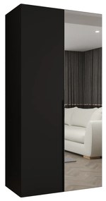 Dulap de haine 100 cm Alice 2 (Negru + Negru). 1126151