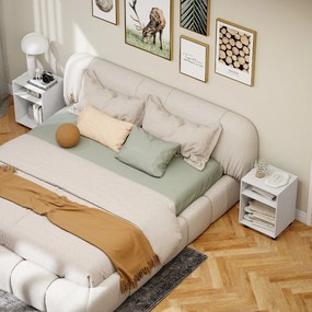 HOMCOM Dulap pentru Imprimantă cu Roți și 2 Rafturi 40x35x55.5 cm, Alb | Aosom Romania