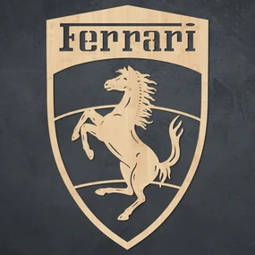 DUBLEZ | Sticker Ferrari din lemn pentru perete