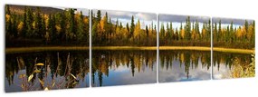Tablou de perete - pădure iaz (160x40cm)