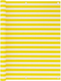 vidaXL Paravan de balcon, galben și alb, 120x500 cm, HDPE