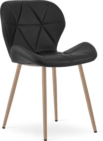 Scaun de masa MANGO din piele ecologica, neagra