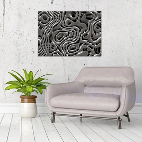Tablou pe sticlă - Abstractizare metalică (70x50 cm)
