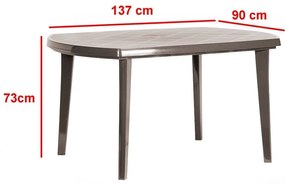 Set de mobilier de grădină Eltorini 4+1 în culoarea cappuccino