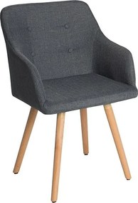 Set 2 scaune cu brate design nordic Scandinavia gri inchis A-36823 VC