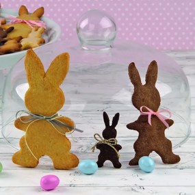 Set 3 forme pentru biscuiti iepuras Dr.Oetker 1876, 3 dimensiuni, Otel inoxidabil, Argintiu