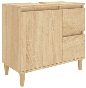819823 vidaXL Dulap de baie, stejar sonoma, 65x33x60 cm, lemn prelucrat