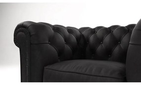 Fotoliu negru cu tapițerie din catifea Cambridge – Ropez