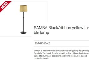 Lampadar / Lampa de podea modern design elegant SAMBA negru/galben 64313-42
