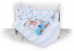 Set lenjerie pat bumbac ranforce 7 piese Lili Adventure Blue