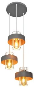 Lustră pe cablu VOLTA 3xE27/15W/230V d. 42 cm gri