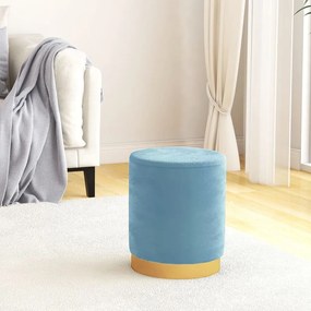 vidaXL Taburet depozitare rotund, albastru deschis, catifea 31 x 37 cm