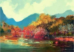 Tablou pe sticlă - Culorile toamnei (70x50 cm)
