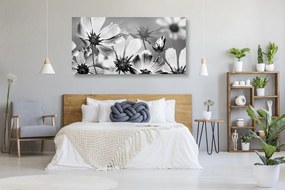 Tablou flori de grădină în design alb-negru