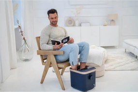 Resigilat: Cadita cu hidromasaj Medivon Hydro Foot Spa, 520W, 20L, 35-48°C, Mod Surf, Telecomanda, Lumina infrarosie, Afisaj, Albastru inchis / Auriu
