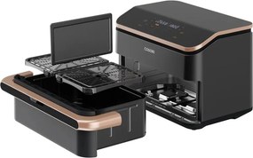 La mâna a doua: Friteuza cu aer cald Cosori Dual Blaze TwinFry CAF-TF101S, 10 L, 6 programe, 240°C, Timer, ThermoIQ, Negru
