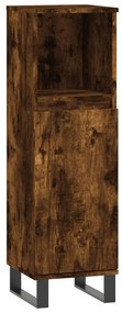 831569 vidaXL Dulap de baie, stejar afumat, 30x30x100 cm, lemn prelucrat