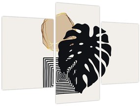 Tablou - Abstracție cu frunze tropicale N⁰2 (90x60 cm)