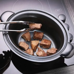 Slow cooker Russell Hobbs MaxiCook 22750-56, 200 W, 6 L,  3 setari temperatura, Timer, Oala mobila, Argintiu/Negru