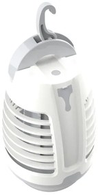 Lampă LED portabilă cu încărcare, capcană insecte, 5W, 1800 mAh, IPX4, alb/gri